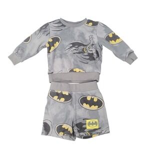 Batman Baby Boys' 12M Gray Pullover Sweatshirt and Shorts Set DC Comics